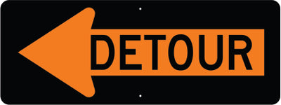DETOUR - CONSTRUCTION TRAFFIC SIGN