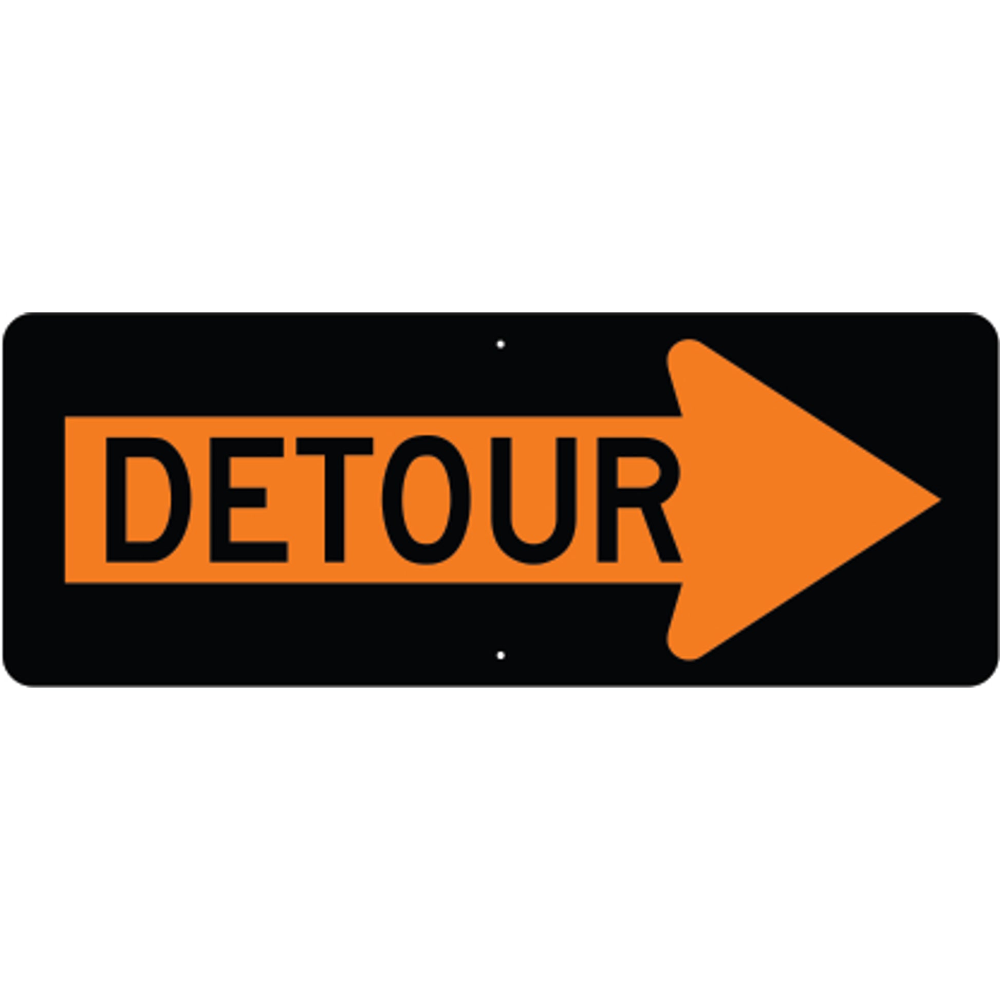 DETOUR - CONSTRUCTION TRAFFIC SIGN - DETOUR - CONSTRUCTION TRAFFIC SIGN, 18X48, Aluminum (.080) HIP Reflective