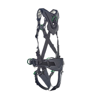 MSA V-FLEX Construction Harness w/Back, Front & Side D-Rings - Quick Connect Leg Straps - Extra Large - 10211344