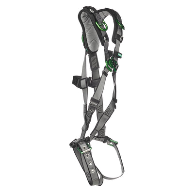 MSA V-FIT Harness w/Back & Shoulder D-Rings - Tongue Buckle Leg Straps - Shoulder Padding - Extra Small - 10194936