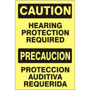 HEARING PROTECTION REQUIRED PRECAUCION PROTECCION AUDITIVA REQUERIDA - CAUTION SIGN - HEARING PROTECTION REQUIRED PRECAUCION PROTECCION AUDITIVA REQUERIDA - CAUTION SIGN, 20X14, Adhesive Vinyl
