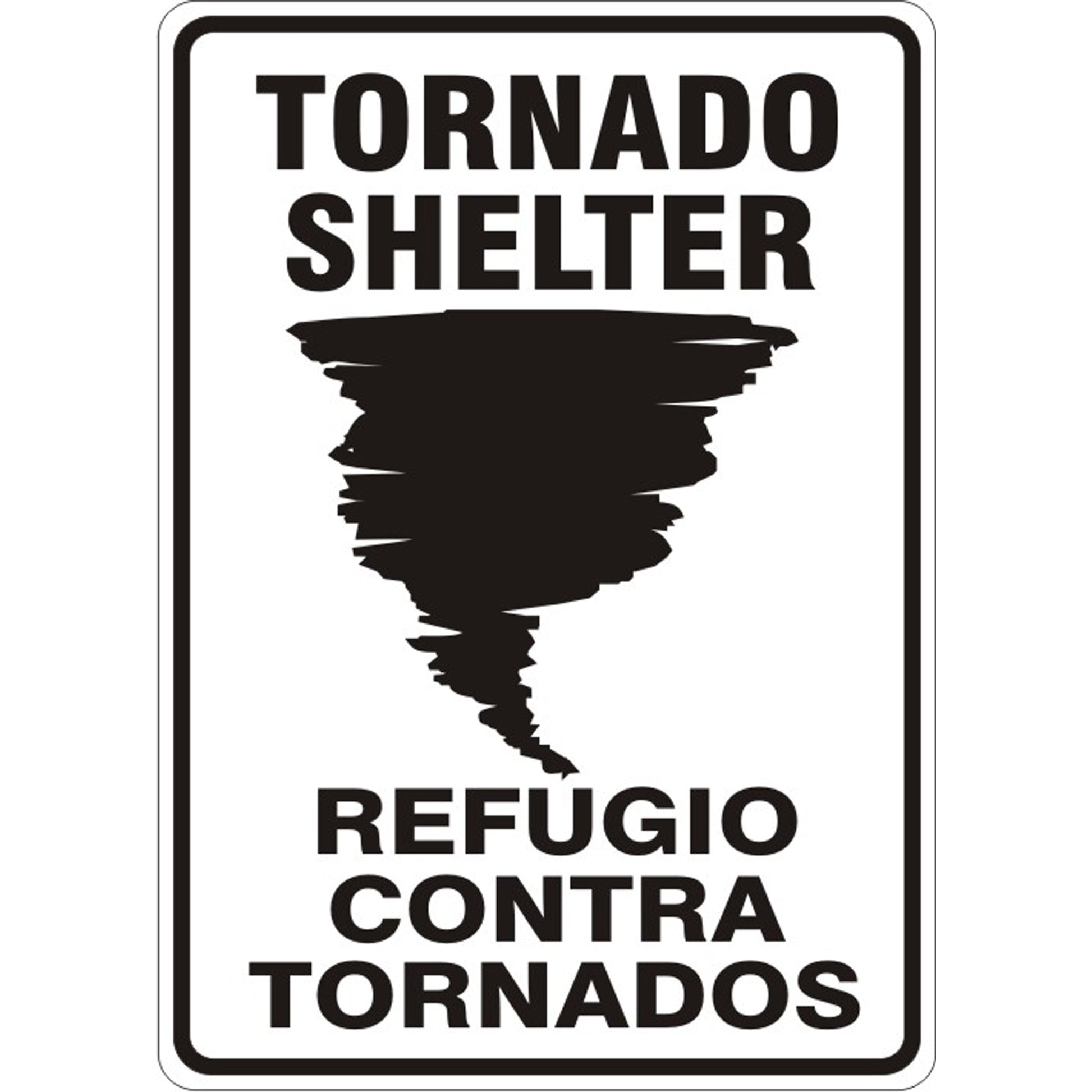 TORNADO SHELTER PICTO REFUGIO CONTRA TORNADOS - TORNADO SHELTER PICTO REFUGIO CONTRA TORNADOS, 20x14, Plastic (.040)