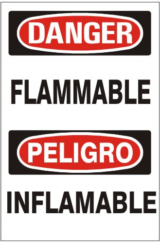 FLAMMABLE PELIGRO INFLAMABLE - DANGER SIGN