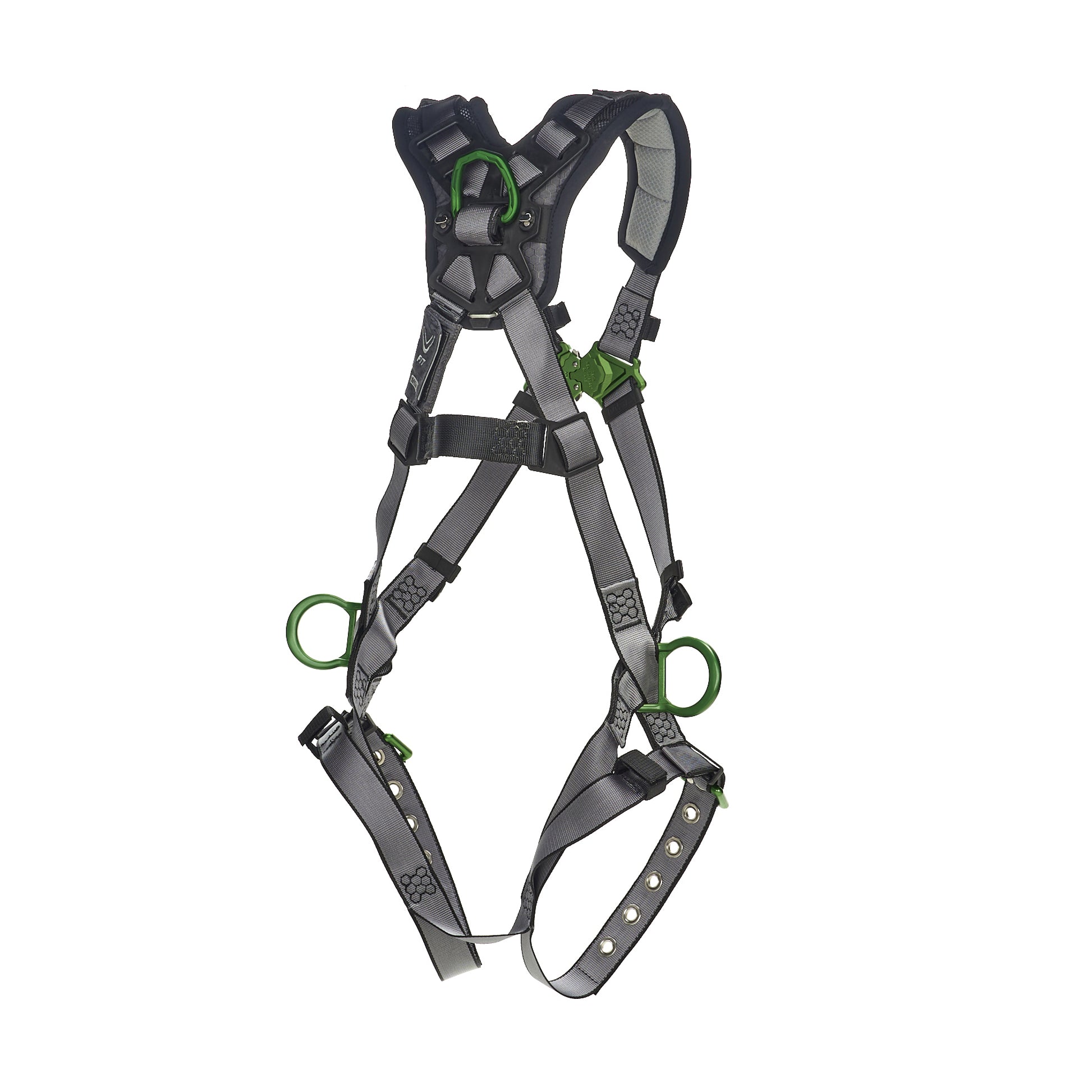MSA V-FIT Harness w/Back & Side D-Rings - Tongue Buckle Leg Straps - Shoulder Padding - Extra Large - 10194910