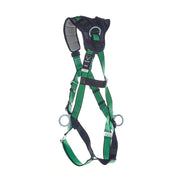 MSA V-FORM+ Harness w/Back, Front & Side D-Rings - Quick Connect Leg Straps - Super Extra Large - 10206147