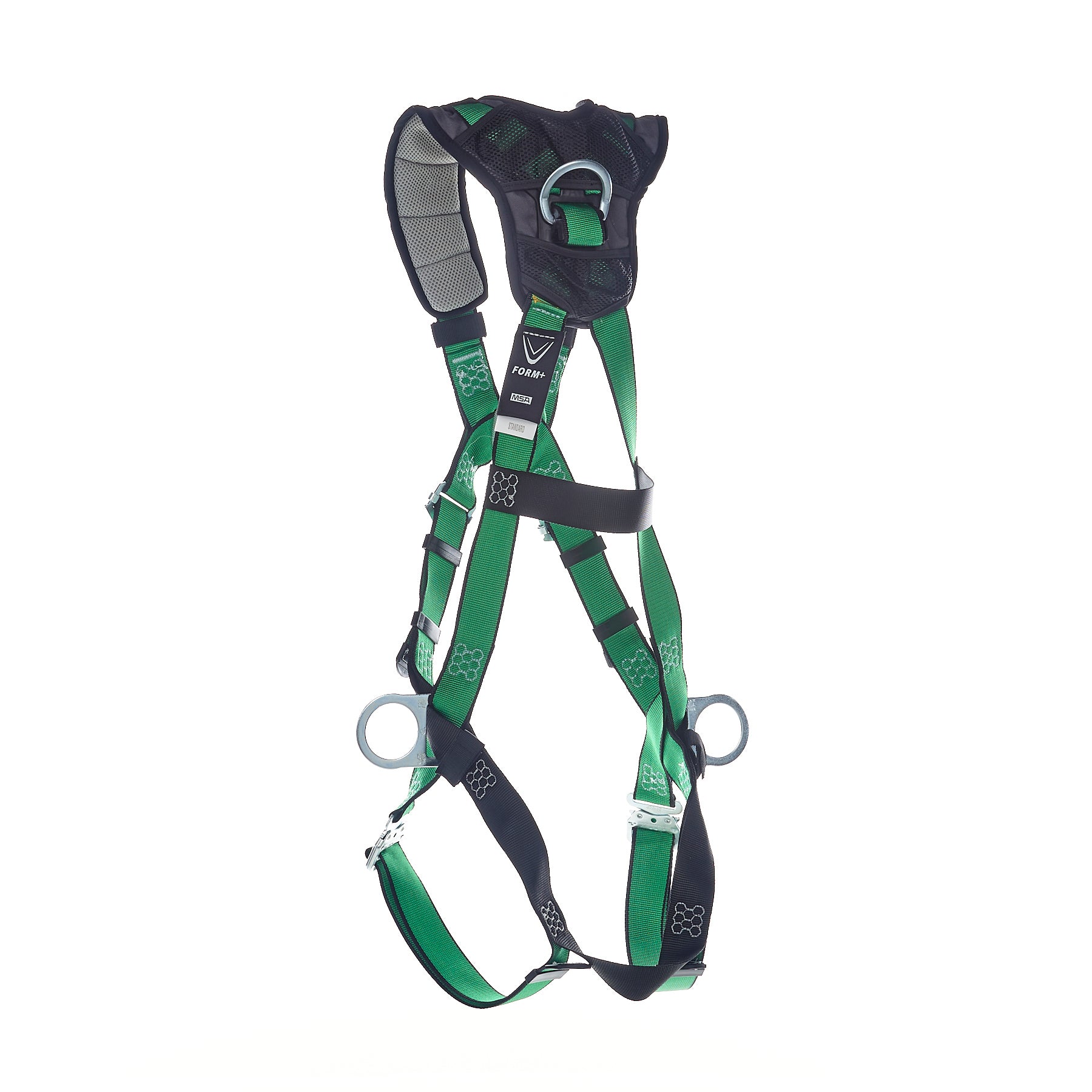 MSA V-FORM+ Harness w/Back, Front & Side D-Rings - Quick Connect Leg Straps - Super Extra Large - 10206147
