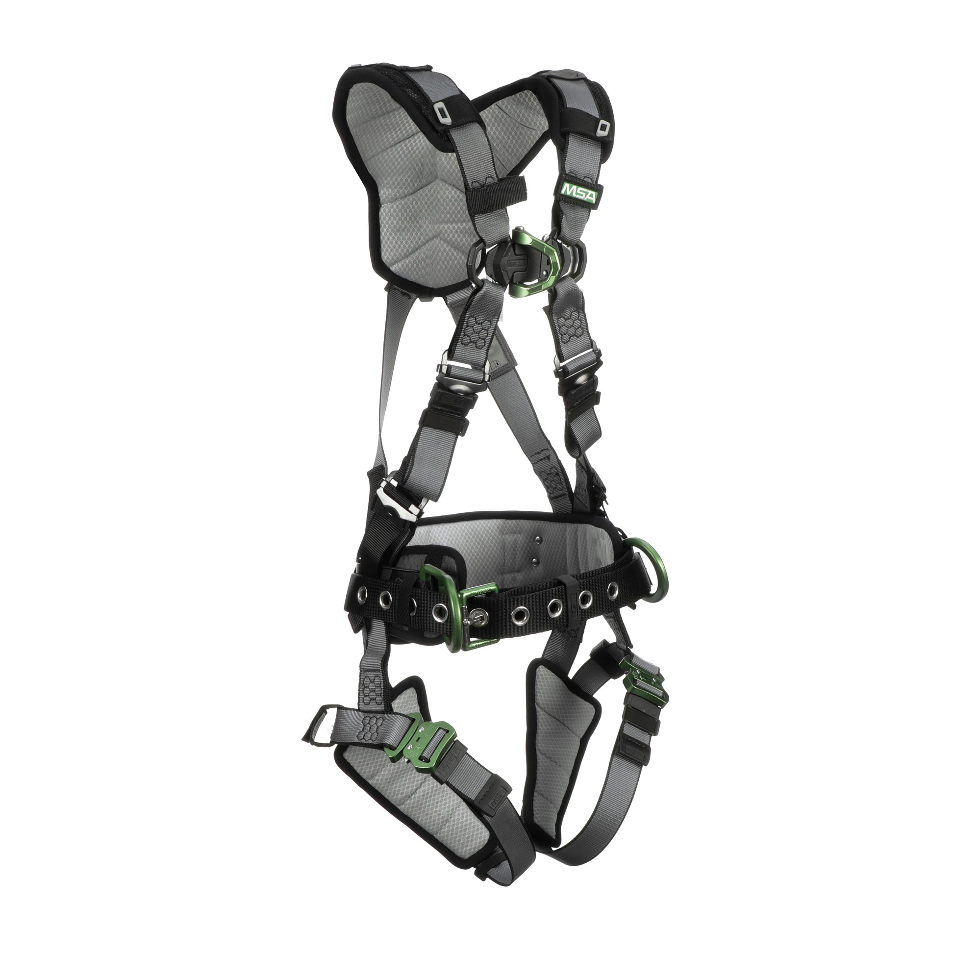 MSA V-FIT Construction Harness w/Back & Side D-Rings - Quick-Connect Leg Straps - Shoulder & Leg Padding - Extra Small - 10195164