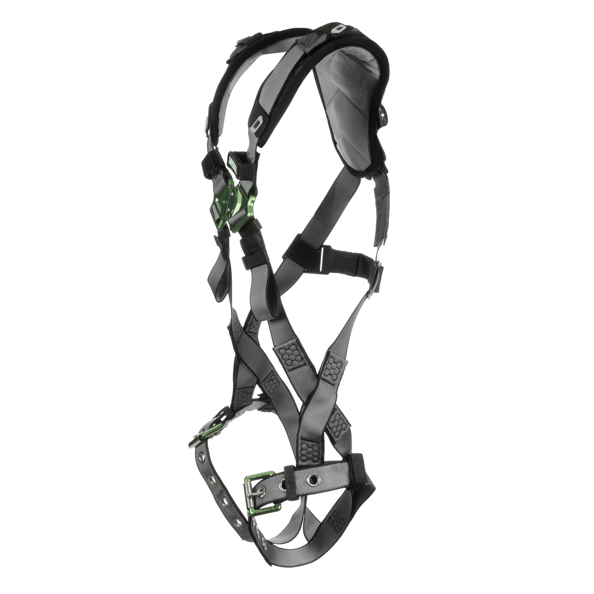 MSA V-FIT Harness w/Back D-Ring - Tongue Buckle Leg Straps - Shoulder Padding - Extra Large - 10194890