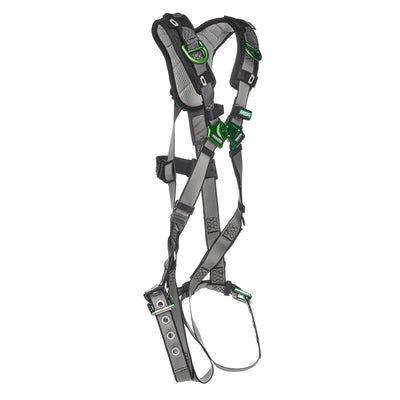 MSA V-FIT Harness w/Back & Shoulder D-Rings - Tongue Buckle Leg Straps - Shoulder Padding - Extra Small - 10194936