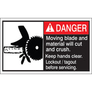 ANSI HEADER MOVING BLADE AND MATERIAL WILL CUT AND CRUSH - ANSI HEADER MOVING BLADE AND MATERIAL WILL CUT AND CRUSH, 3X5, Adhesive Vinyl