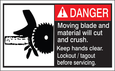 ANSI HEADER MOVING BLADE AND MATERIAL WILL CUT AND CRUSH