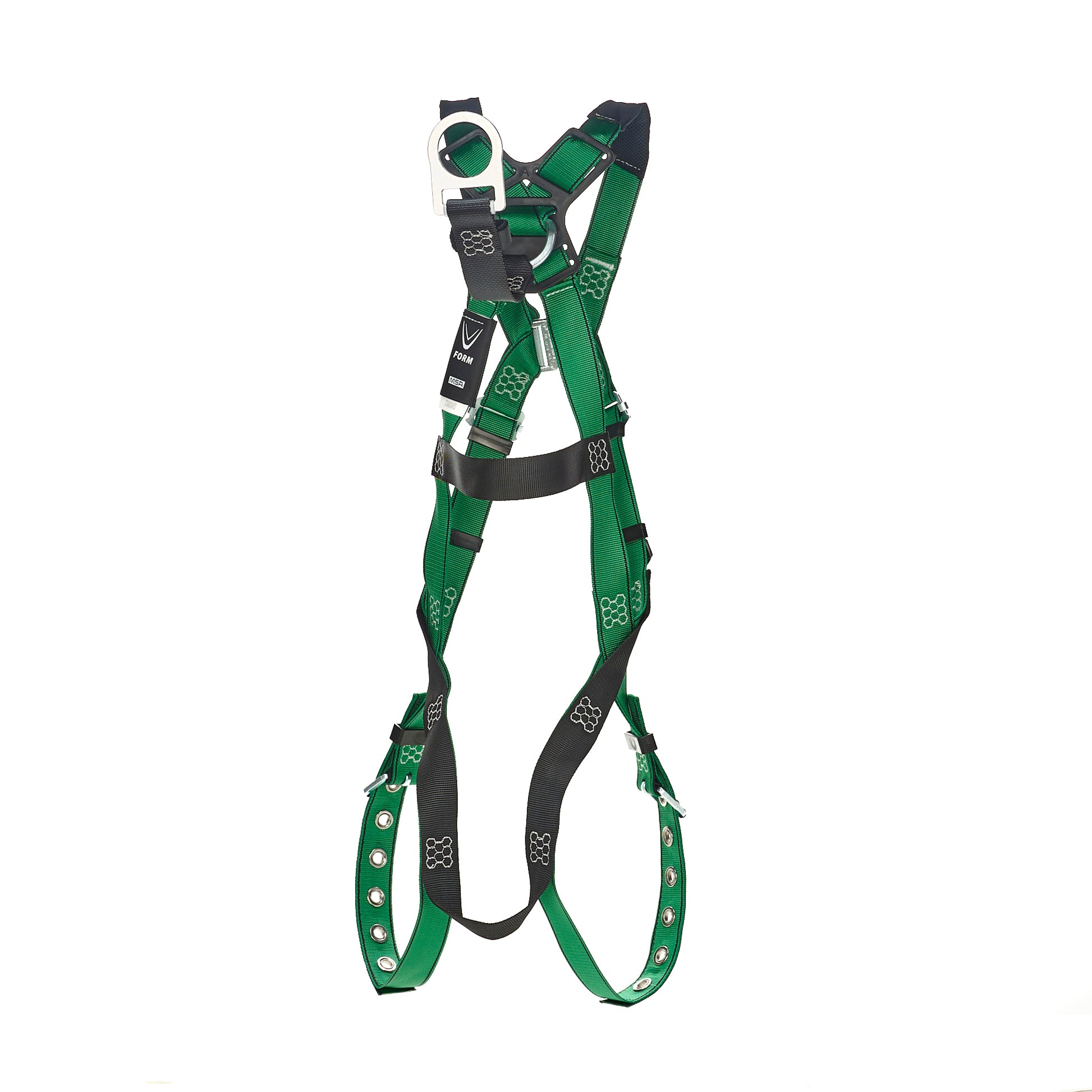 MSA V-FORM Harness w/Back D-Ring with D-Ring Extender - Tongue Buckle Leg Straps Quick Connect Chest Buckle - Extra Small - 10208274