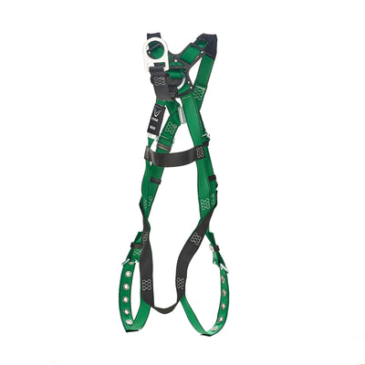 MSA V-FORM Harness w/Back D-Ring with D-Ring Extender - Tongue Buckle Leg Straps Quick Connect Chest Buckle - Extra Small - 10208274