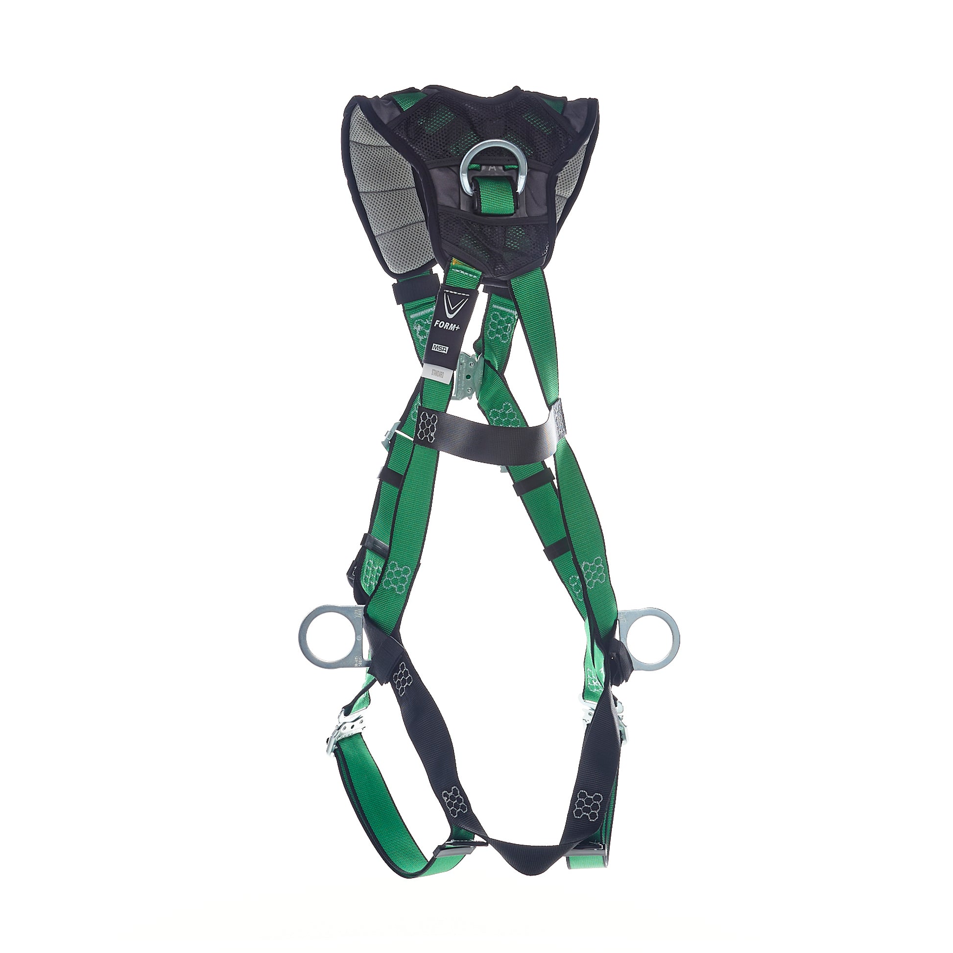 MSA V-FORM+ Harness w/Back, Front & Side D-Rings - Quick Connect Leg Straps - Super Extra Large - 10206147