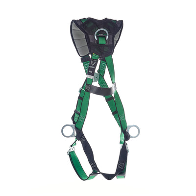 MSA V-FORM+ Harness w/Back, Front & Side D-Rings - Quick Connect Leg Straps - Super Extra Large - 10206147