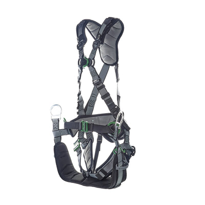 MSA V-FIT Tower Harness w/Back, Front & Side D-Rings - Quick-Connect Leg and Belt straps - Shoulder & Leg Padding - Extra Small - 10218046