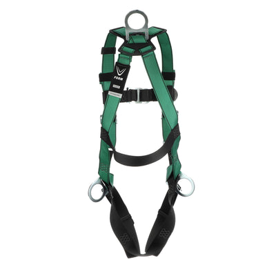 MSA V-FORM Harness w/Back, Front & Side D-Rings - Qwik-Fit Leg Straps - Super Extra Large - 10197438