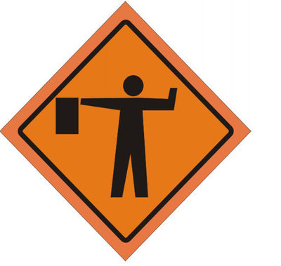 FLAG MAN PICTO ROLL UP SIGN