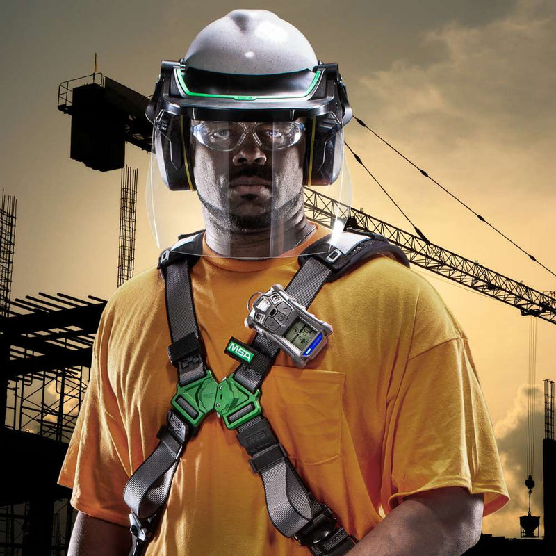 Worker using MSA ALTAIR 4XR multigas detector on a construction site