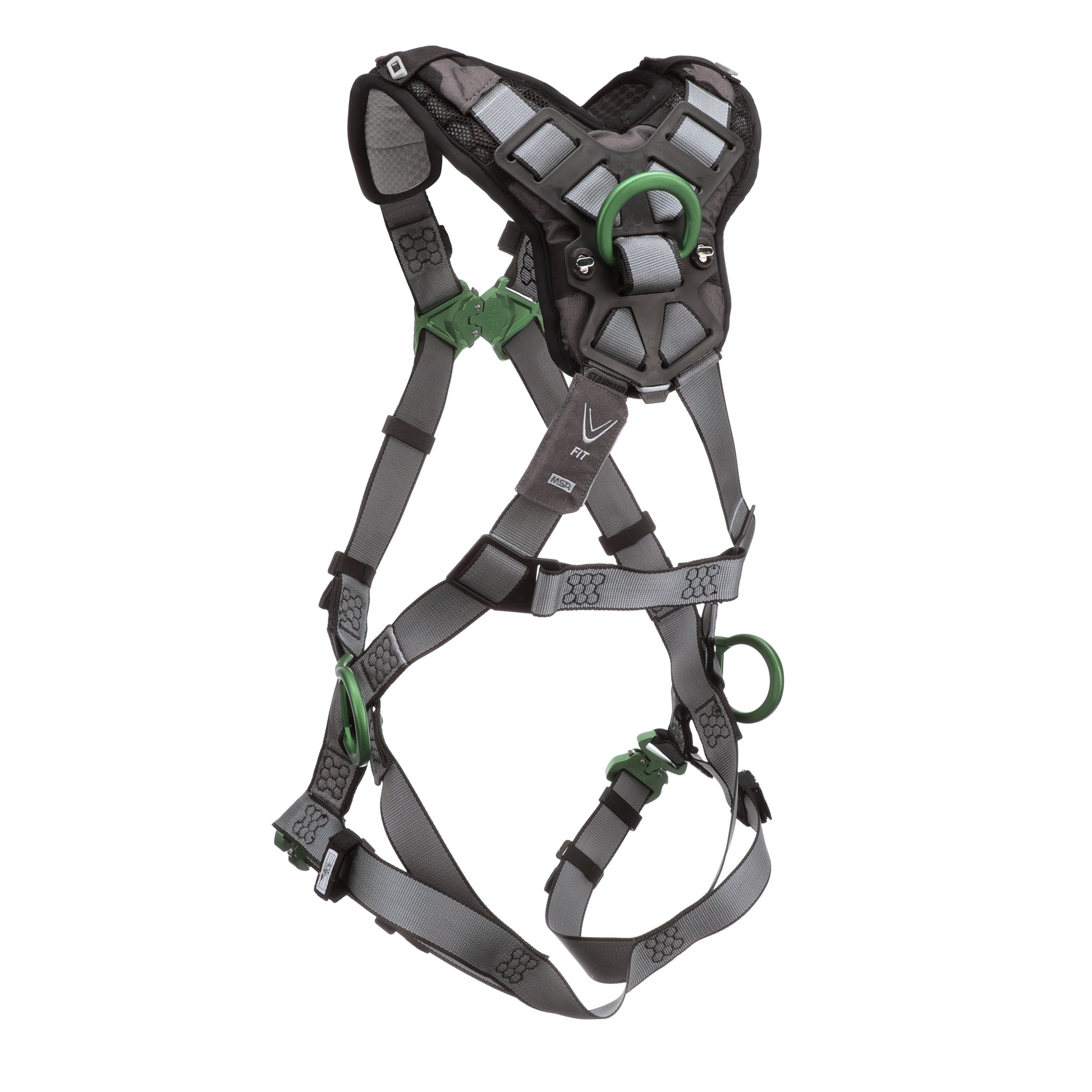 MSA V-FIT Harness w/Back & Side D-Rings - Quick-Connect Leg Straps - Shoulder Padding - Extra Large - 10194874