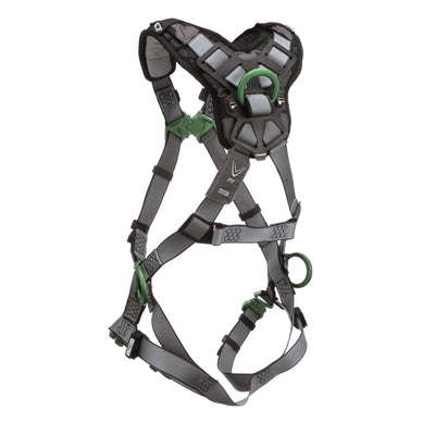 MSA V-FIT Harness w/Back & Side D-Rings - Quick-Connect Leg Straps - Shoulder Padding - Super Extra Large - 10194875