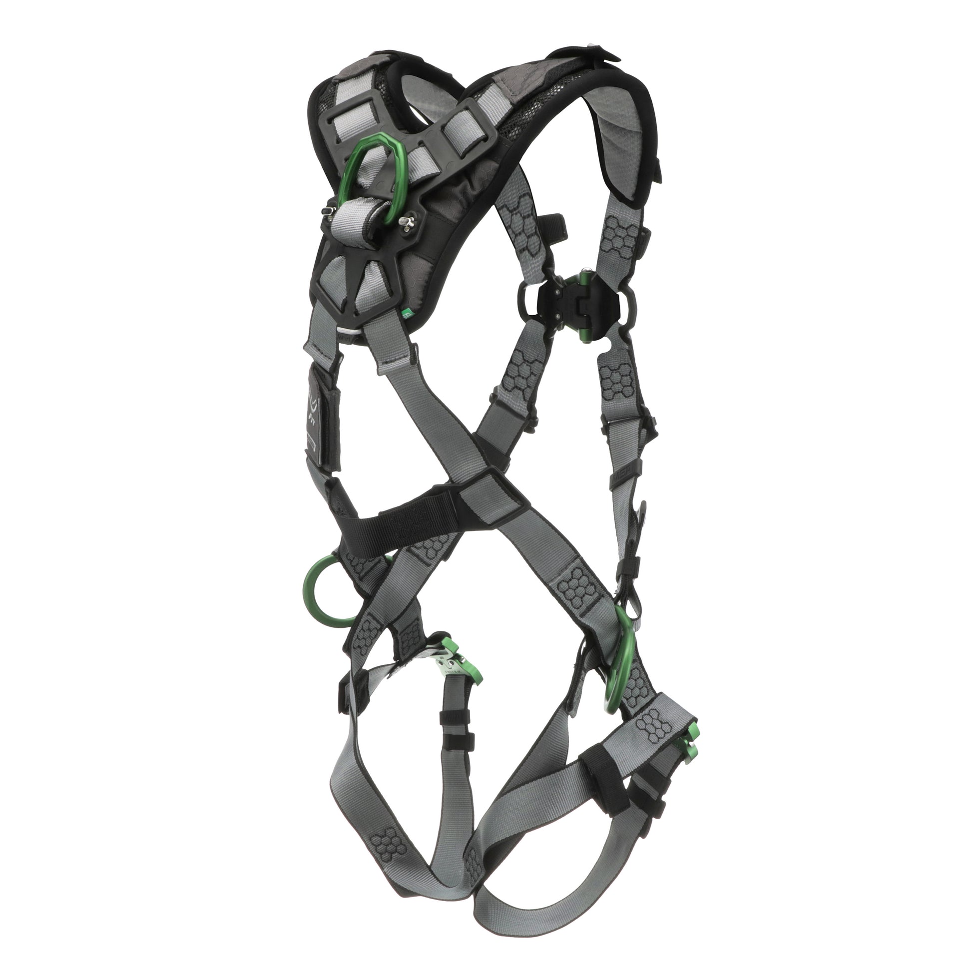 MSA V-FIT Harness w/Back, Front & Side D-Rings - Quick-Connect Leg Straps - Shoulder Padding - Extra Large - 10194865