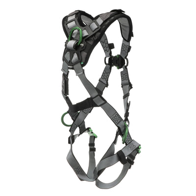 MSA V-FIT Harness w/Back, Front & Side D-Rings - Quick-Connect Leg Straps - Shoulder Padding - Extra Large - 10194865