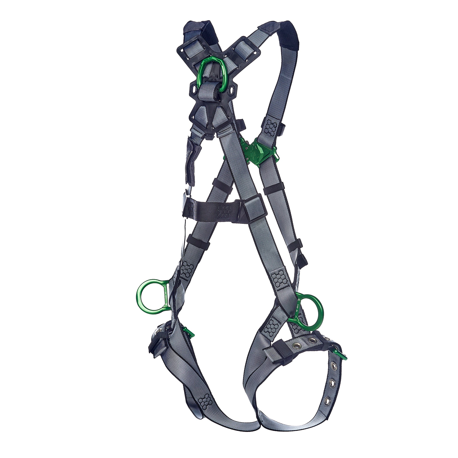 MSA V-FIT Harness w/Back & Side D-Rings - Tongue Buckle Leg Straps - Extra Large - 10195111