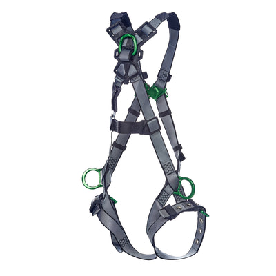 MSA V-FIT Harness w/Back & Side D-Rings - Tongue Buckle Leg Straps - Extra Large - 10195111