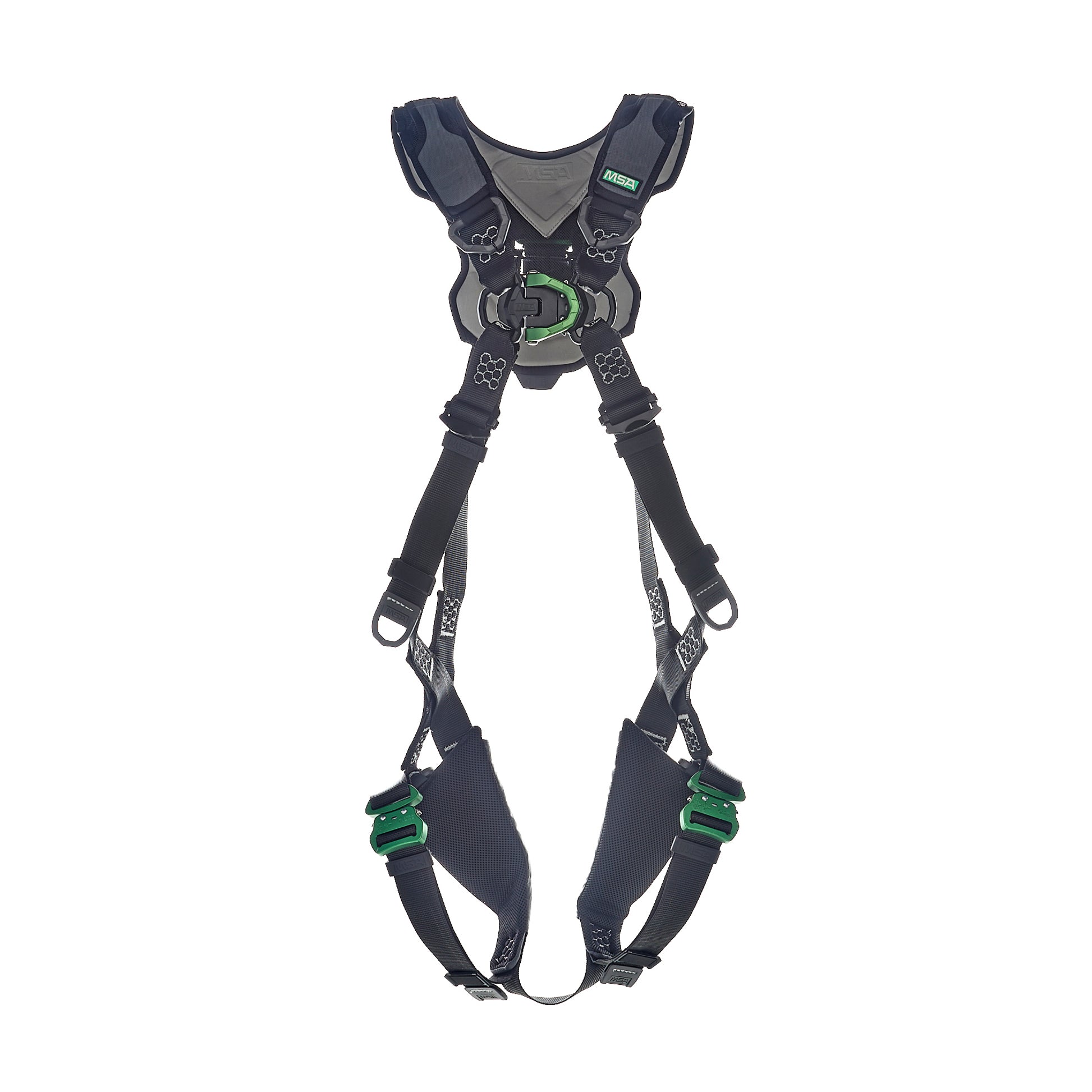 MSA V-FLEX Harness w/Back & Front D-Rings - Quick Connect Leg Straps - Super Extra Large - 10211319