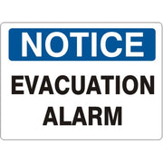 EVACUATION ALARM - NOTICE SIGN - EVACUATION ALARM - NOTICE SIGN, 14X20, Adhesive Vinyl
