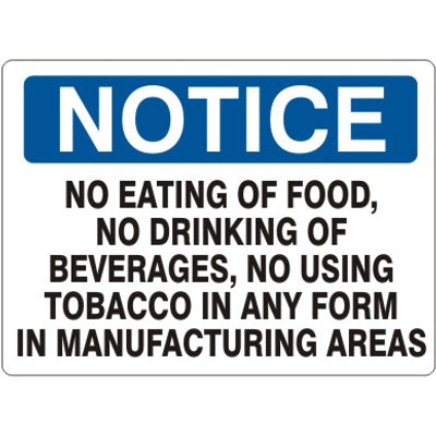 NO EATING OF FOOD, NO DRINKING OF BEVERAGES, NO USING - NOTICE SIGN - NO EATING OF FOOD, NO DRINKING OF BEVERAGES, NO USING - NOTICE SIGN, 14X20, Adhesive Vinyl
