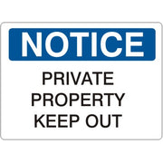 PRIVATE PROPERTY KEEP OUT - NOTICE SIGN - PRIVATE PROPERTY KEEP OUT - NOTICE SIGN, 14X20, Adhesive Vinyl