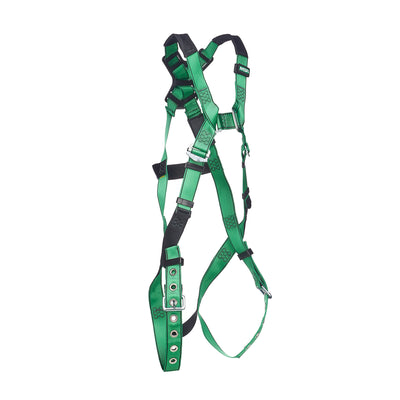 MSA V-FORM Harness w/Back D-Ring - Tongue Buckle Leg Straps Quick Connect Chest Buckle - Super Extra Large - 10206060