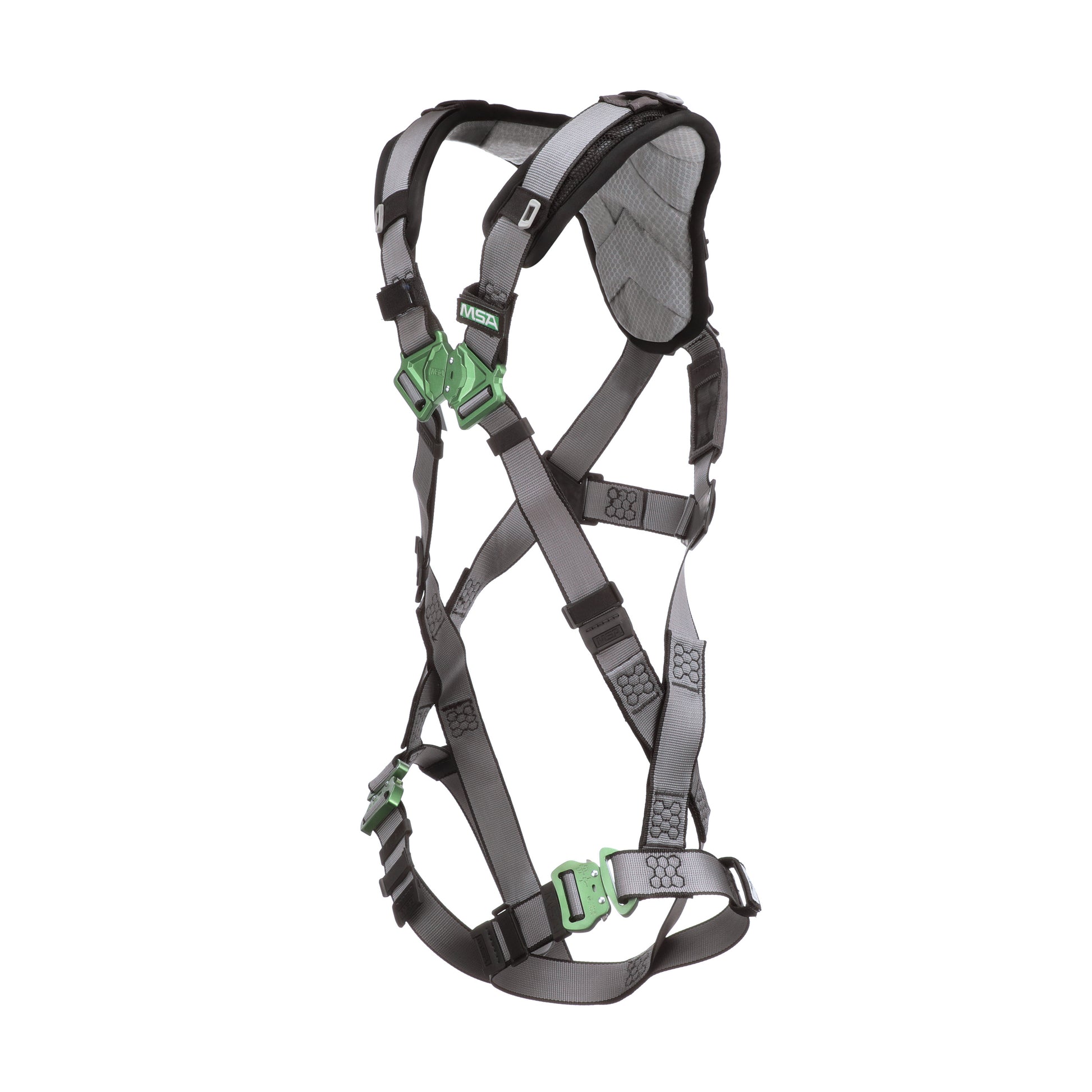 MSA V-FIT Harness w/Back D-Ring - Quick-Connect Leg Straps - Shoulder Padding - Extra Large - 10194671