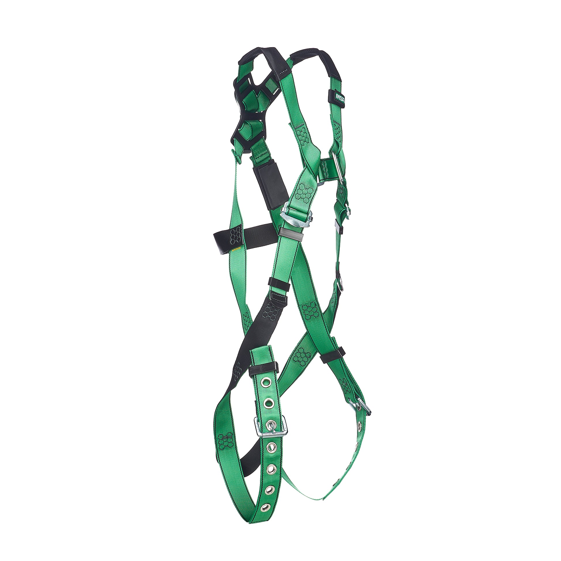 MSA V-FORM Harness w/Back D-Ring - Tongue Buckle Leg Straps Quick Connect Chest Buckle - Super Extra Large - 10206060