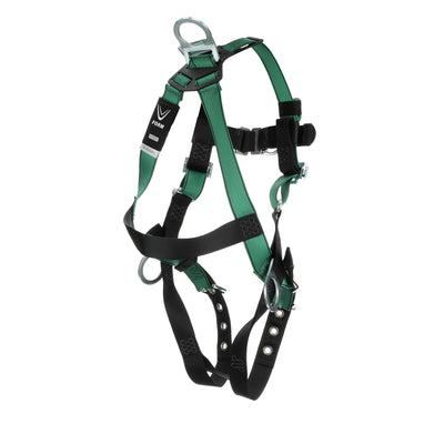 MSA V-FORM Harness w/Back, Front & Side D-Rings - Tongue Buckle Leg Straps - Extra Small - 10197206