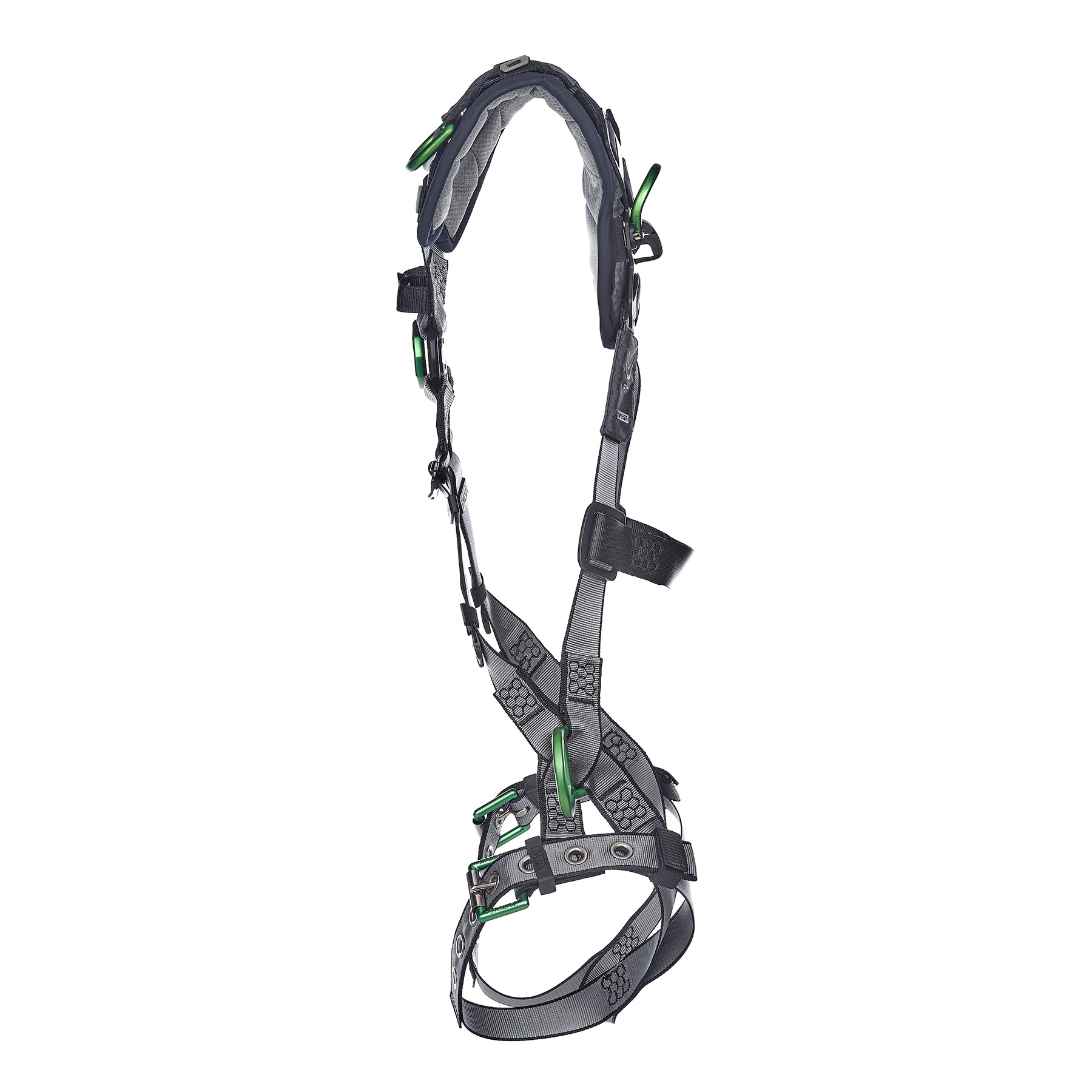 MSA V-FIT Harness w/Back, Front, Side & Shoulder D-Rings - Tongue Buckle Leg Straps - Shoulder Padding - Super Extra Large - 10194907
