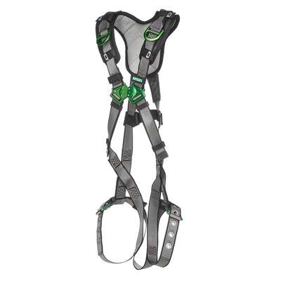 MSA V-FIT Harness w/Back & Shoulder D-Rings - Tongue Buckle Leg Straps - Shoulder Padding - Extra Small - 10194936
