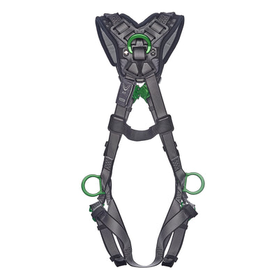 MSA V-FIT Harness w/Back, Side and Shoulder D-Rings - Quick-Connect Leg Straps - Shoulder Padding - Extra Large - 10194886