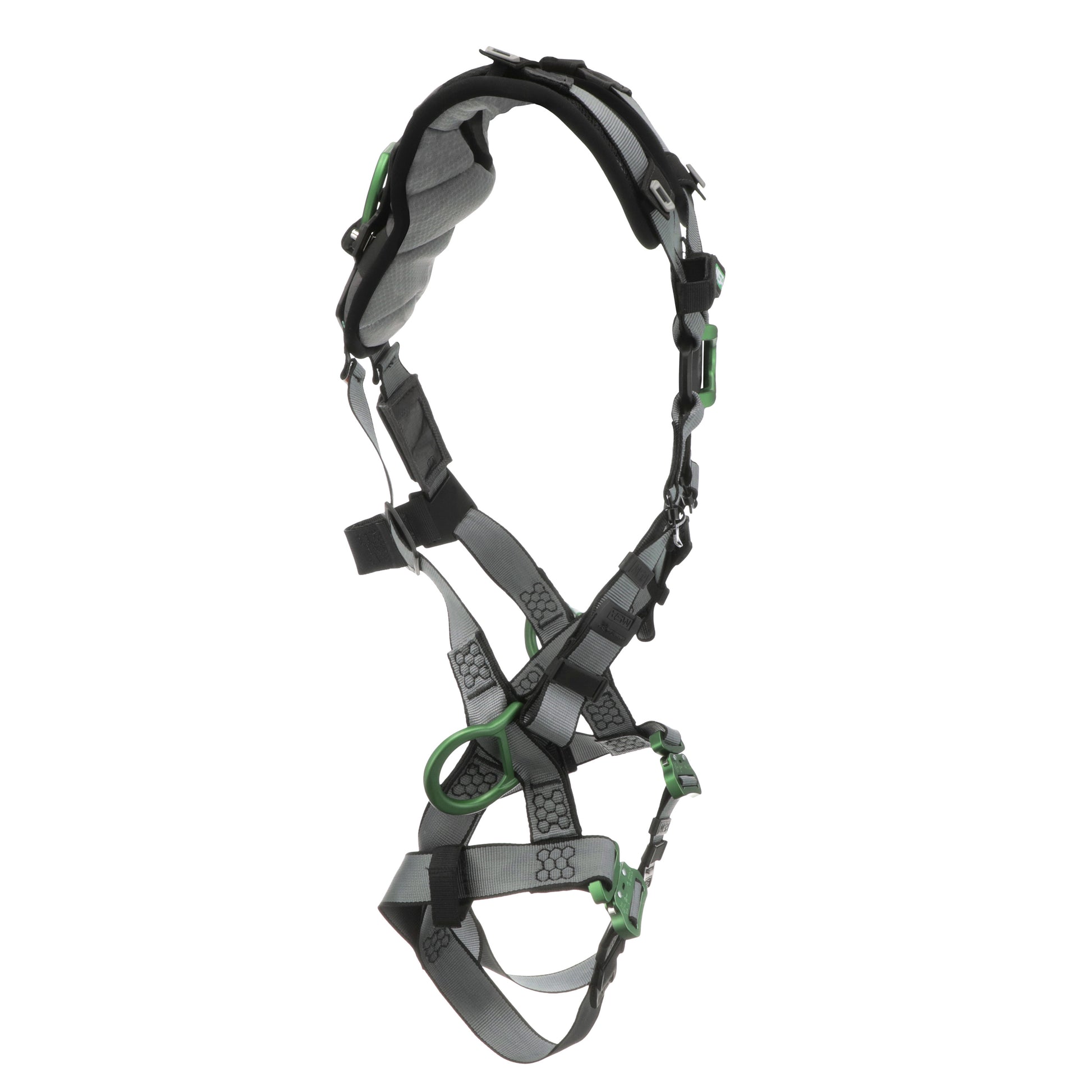 MSA V-FIT Harness w/Back, Front & Side D-Rings - Quick-Connect Leg Straps - Shoulder Padding - Extra Large - 10194865