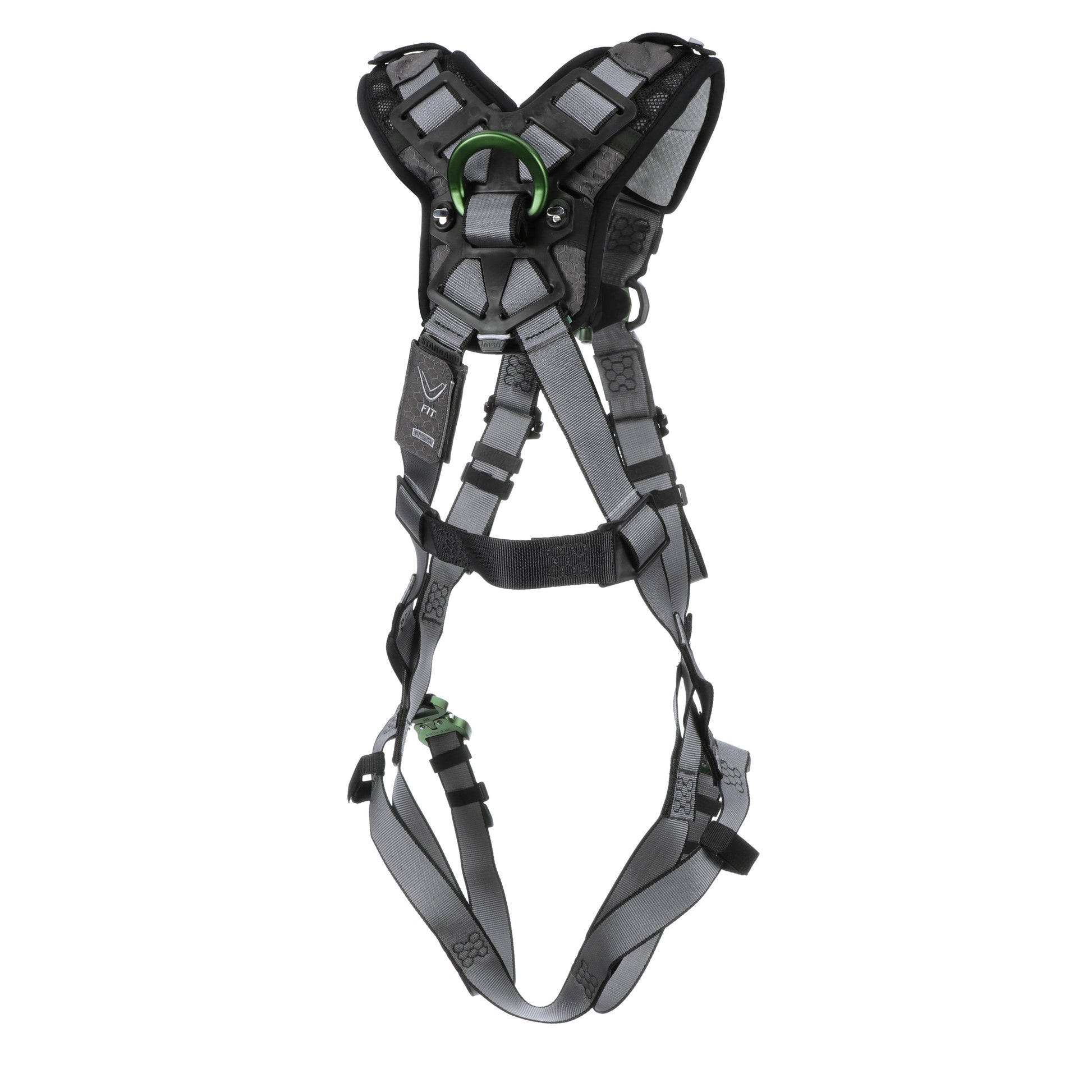 MSA V-FIT Harness w/Back & Front D-Rings - Quick-Connect Leg Straps - Shoulder Padding - Super Extra Large - 10194862