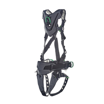 MSA V-FLEX Construction Harness w/Back, Front & Side D-Rings - Tongue Buckle Leg Straps - Extra Large - 10211348