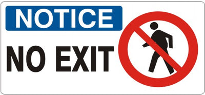 NO EXIT PERSON PICTO - NOTICE SIGN