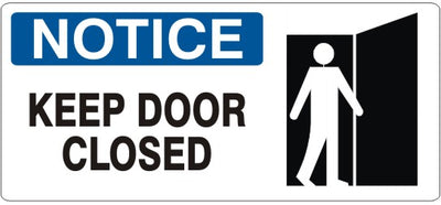 KEEP DOOR CLOSED WITH PICTO - NOTICE SIGN