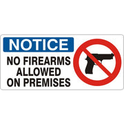 NO FIREARMS ALLOWED  ON PREMISES WITH  PICTO - NOTICE SIGN - NO FIREARMS ALLOWED  ON PREMISES WITH  PICTO - NOTICE SIGN, 7X17, Adhesive Vinyl