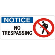 NO TRESPASSING  WITH  PERSON PICTO - NOTICE SIGN - NO TRESPASSING  WITH  PERSON PICTO - NOTICE SIGN, 7X17, Adhesive Vinyl