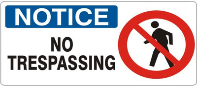 NO TRESPASSING WITH PERSON PICTO - NOTICE SIGN