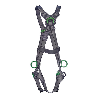 MSA V-FIT Harness w/Back & Side D-Rings - Quick-Connect Leg Straps - Extra Large - 10195066