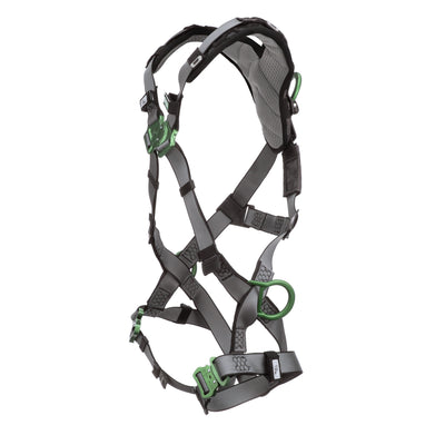 MSA V-FIT Harness w/Back & Side D-Rings - Quick-Connect Leg Straps - Shoulder Padding - Extra Large - 10194874